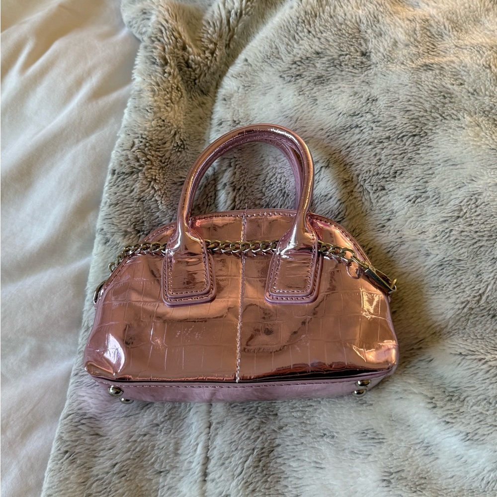 Fashion Nova Metallic Pink Satchel